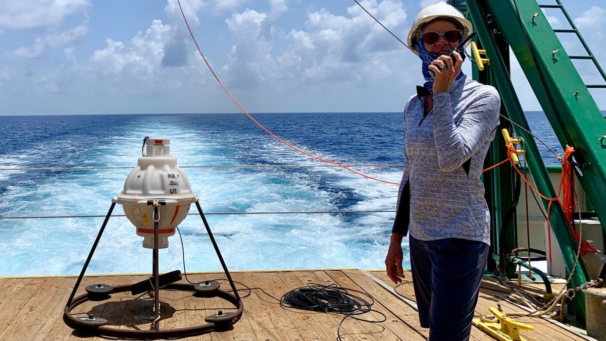 Instrument on back of boat. Photo ©Paloma Cartwright