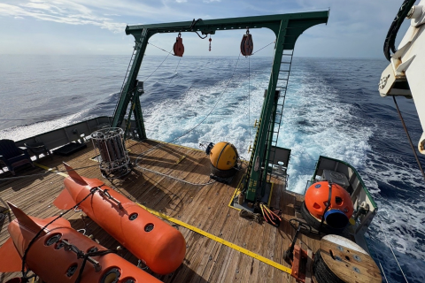 Sampling in the Florida Straits.
